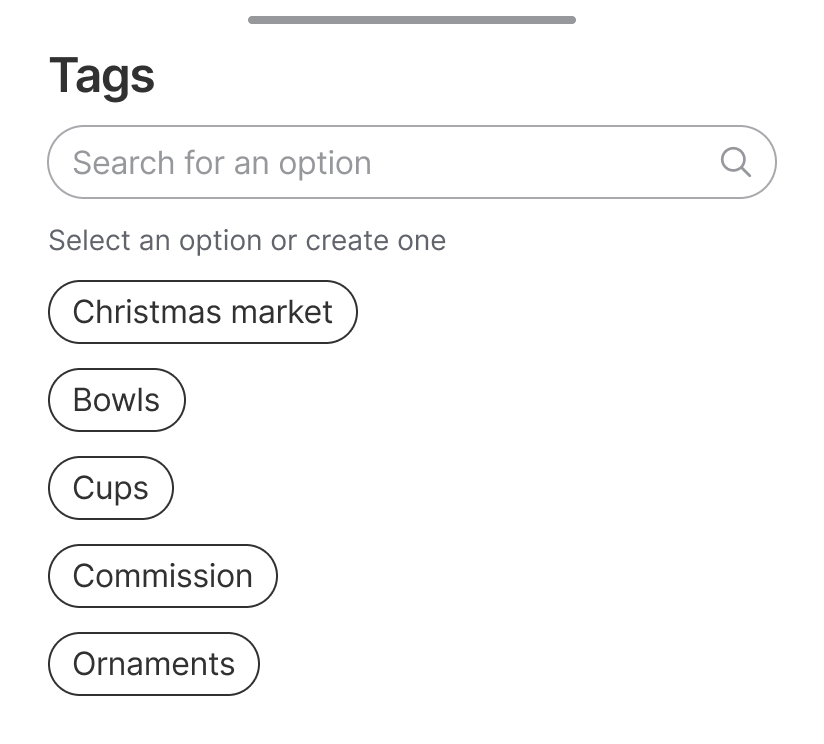 Custom naming of tags and glazes in Terranote